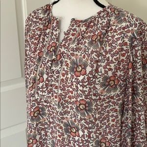 Loft Floral Print Pink/Purple Blouse